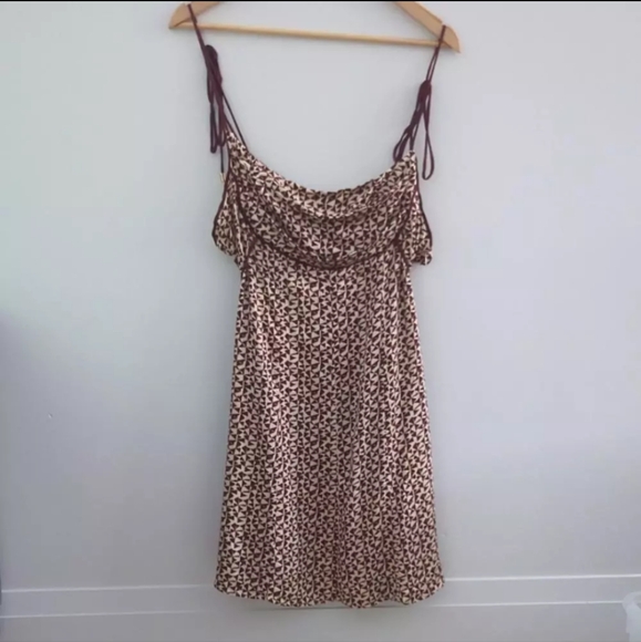 FREE PEOPLE | Brown/Burgundy Kia Mini Adjustable Dress Size Large - Picture 3 of 8